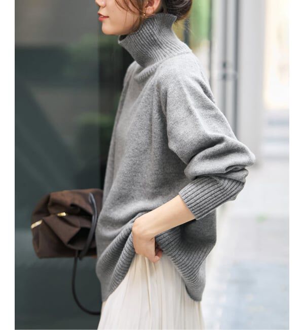 Spick and Span「《予約》ウールカシミヤハイネックプルオーバー」|ニット・セーター|グレーA