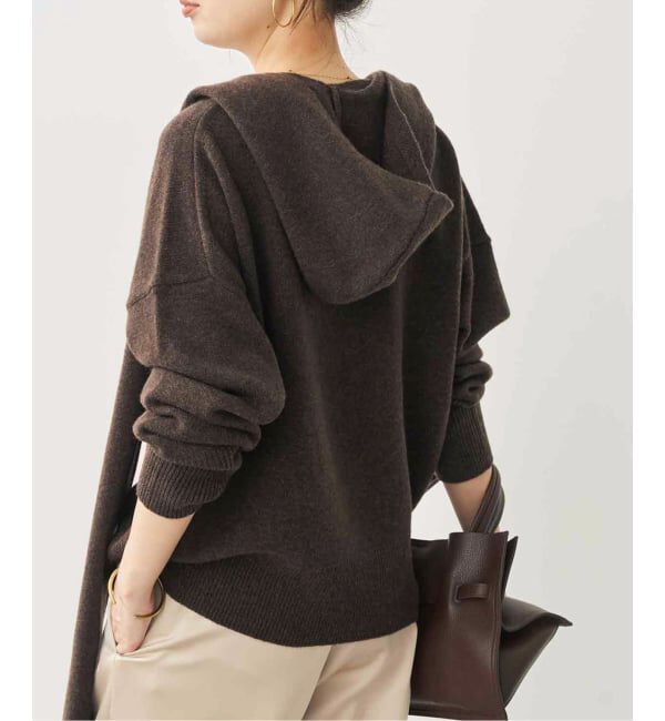 Spick and Span「《予約》ウールカシミヤフーディーストール」|ストール|ブラウン