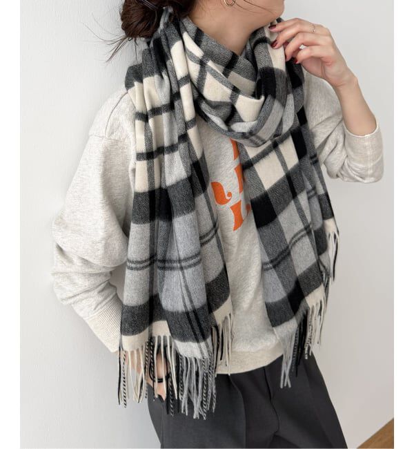 Spick and Span「《予約》Spick & Span カシミヤチェックストール」|ストール|