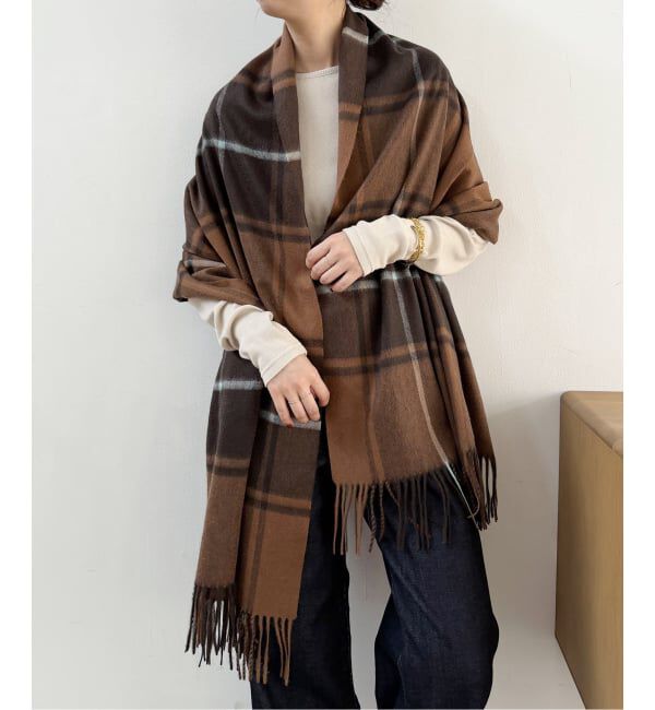 Spick and Span「《予約》Spick & Span カシミヤチェックストール」|ストール|