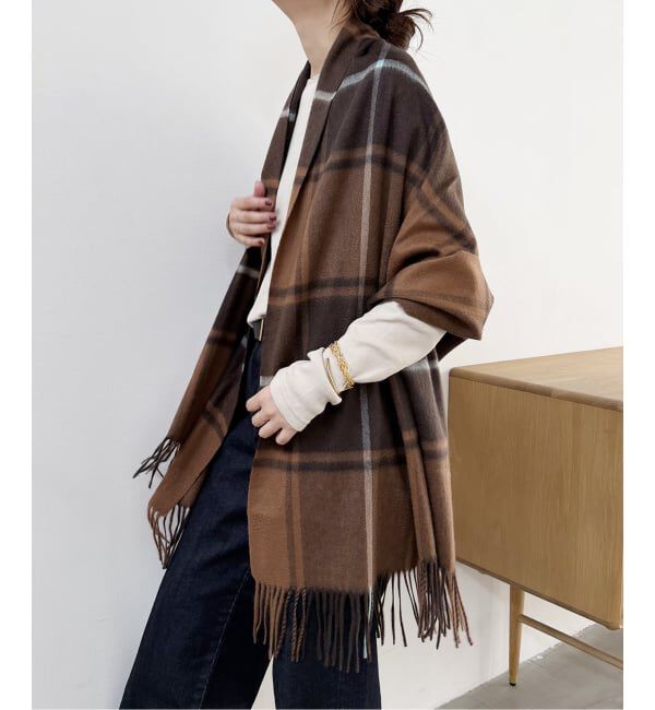 Spick and Span「《予約》Spick & Span カシミヤチェックストール」|ストール|
