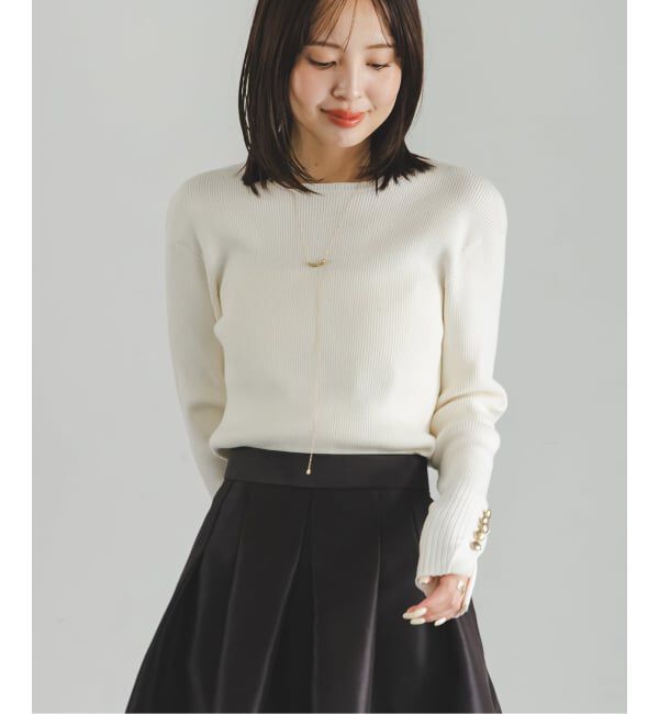 NOBLE「《WEB＆日本橋店限定・追加予約》ボタンディテールタイトリブニット」|ニット・セーター|