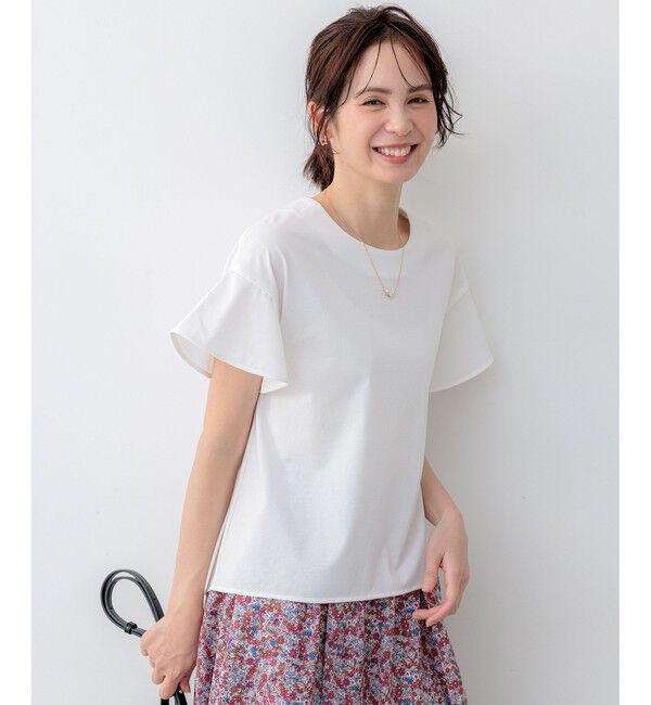 組曲「【WEB限定】プレーティング天竺フリルスリーブ Tシャツ」|Tシャツ・カットソー|