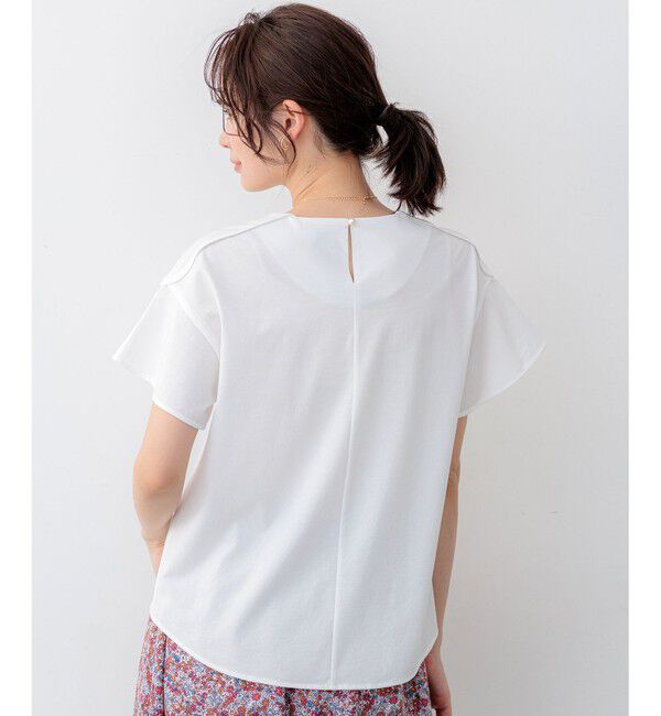 組曲「【WEB限定】プレーティング天竺フリルスリーブ Tシャツ」|Tシャツ・カットソー|