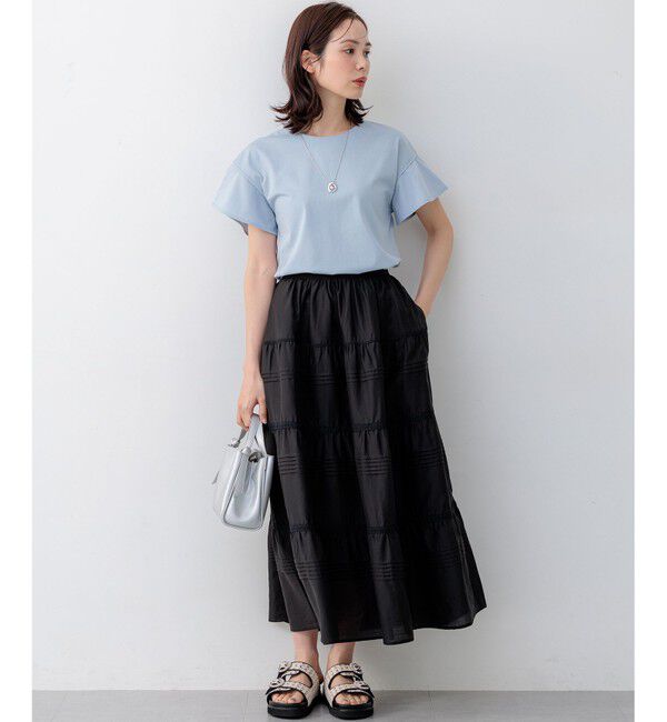 組曲「【WEB限定】プレーティング天竺フリルスリーブ Tシャツ」|Tシャツ・カットソー|