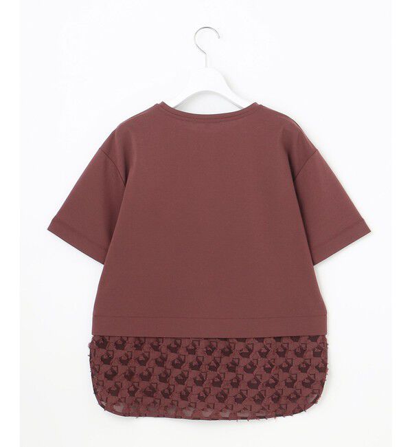 自由区「【カタログ掲載・着まわし力・異素材コンビ】ジャカードコンビジャージー カットソー」|Tシャツ・カットソー|