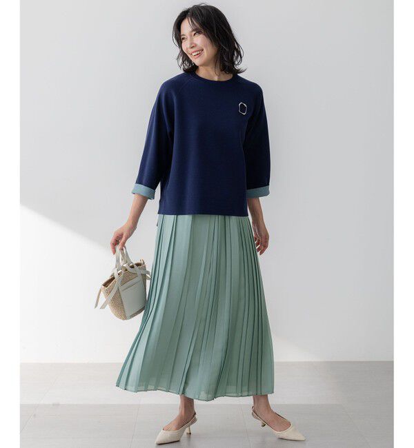 23区「【洗える】シアーコンビ プリーツ スカート」|スカート|