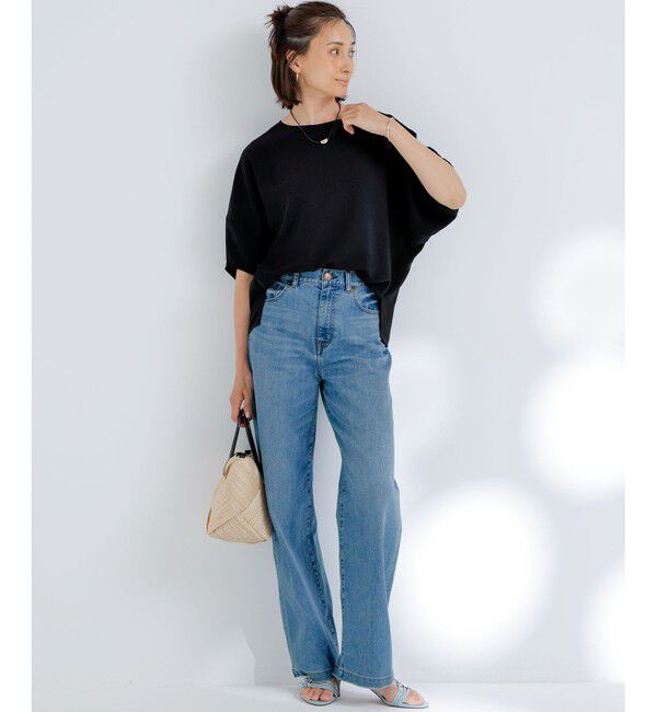 23区「【吸水速乾/UVカット/接触冷感】ストレッチジョーゼット ランタンスリーブ カットソー」|Tシャツ・カットソー|