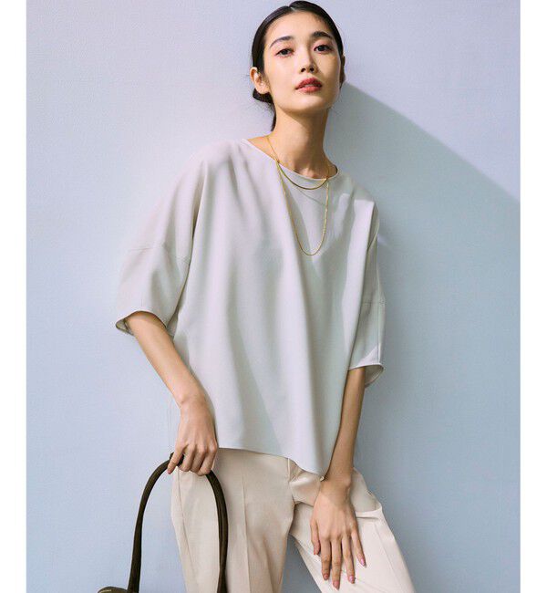 23区「【吸水速乾/UVカット/接触冷感】ストレッチジョーゼット ランタンスリーブ カットソー」|Tシャツ・カットソー|ベージュ系