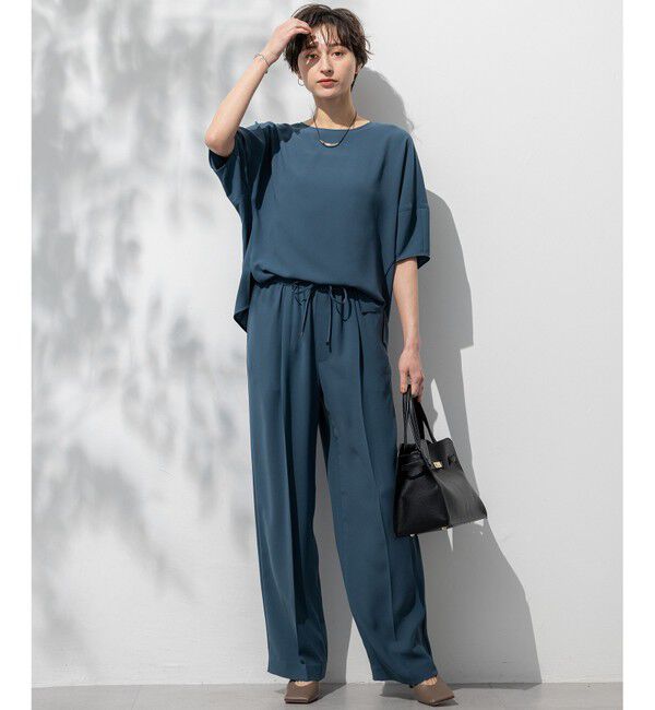 23区「【吸水速乾/UVカット/接触冷感】ストレッチジョーゼット ランタンスリーブ カットソー」|Tシャツ・カットソー|
