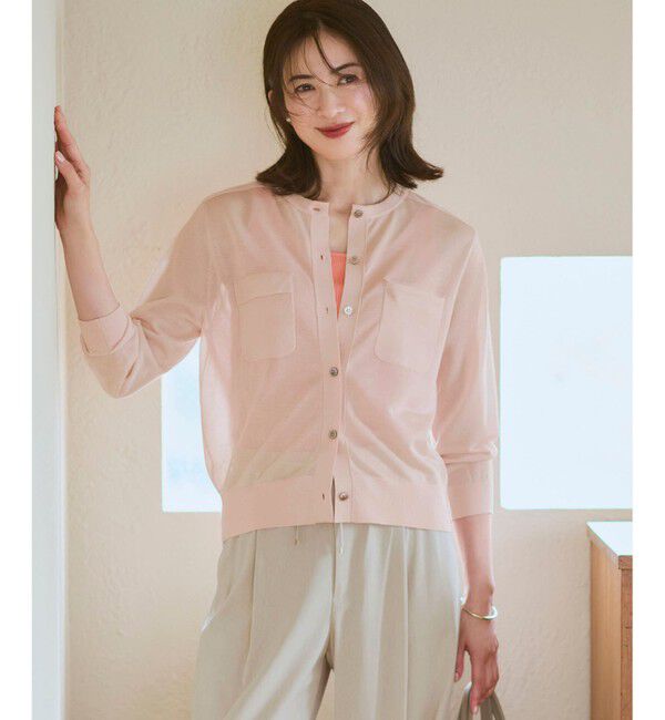 23区「【WEB&一部店舗限定カラーあり】シャイニーシアー フラップポケット カーディガン」|カーディガン|[WEB&一部店舗限