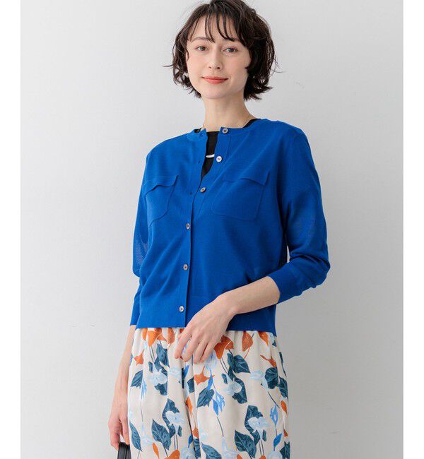 23区「【WEB&一部店舗限定カラーあり】シャイニーシアー フラップポケット カーディガン」|カーディガン|[WEB&一部店舗限