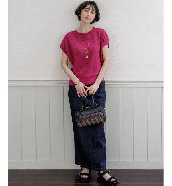 23区「【WEB&一部店舗限定】クレープコットン アゼラメ ニット」|ニット・セーター|