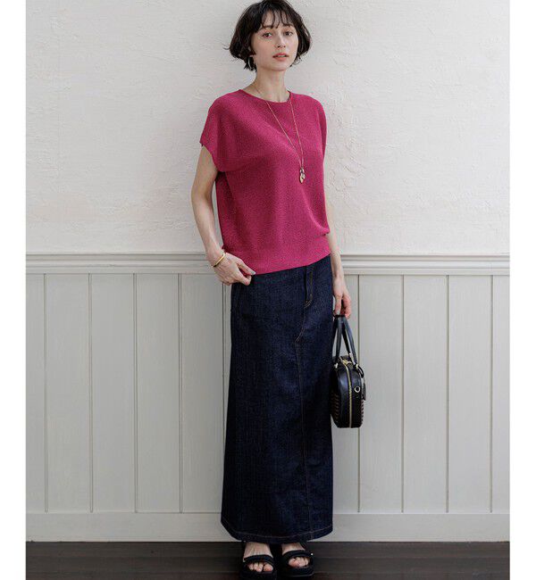 23区「【WEB&一部店舗限定】クレープコットン アゼラメ ニット」|ニット・セーター|