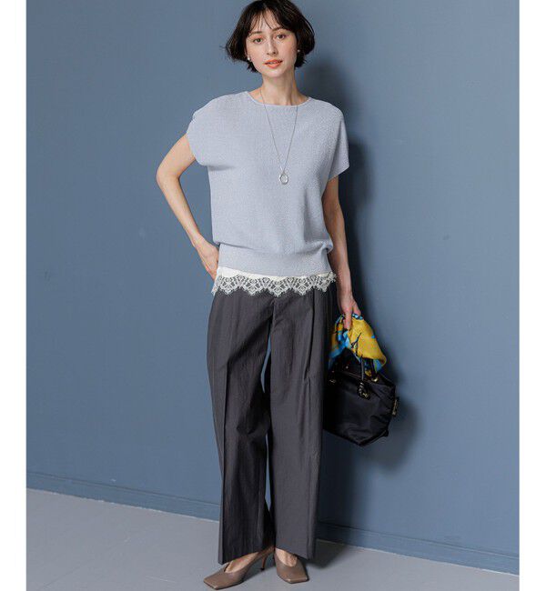 23区「【WEB&一部店舗限定】クレープコットン アゼラメ ニット」|ニット・セーター|