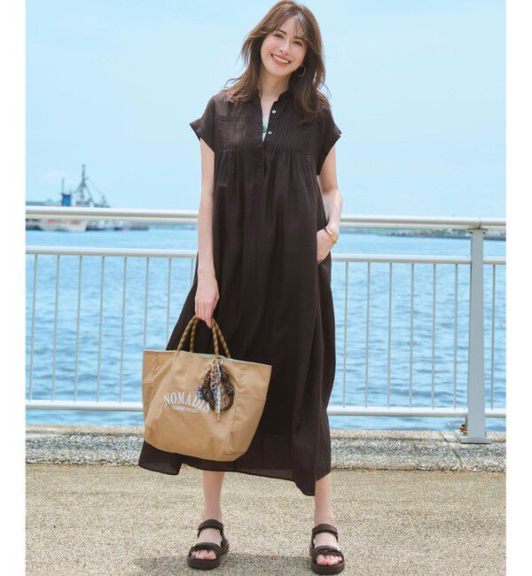 23区「【褒められワンピ】ウォッシュドシアーボイル ピンタック ワンピース」|ワンピース|