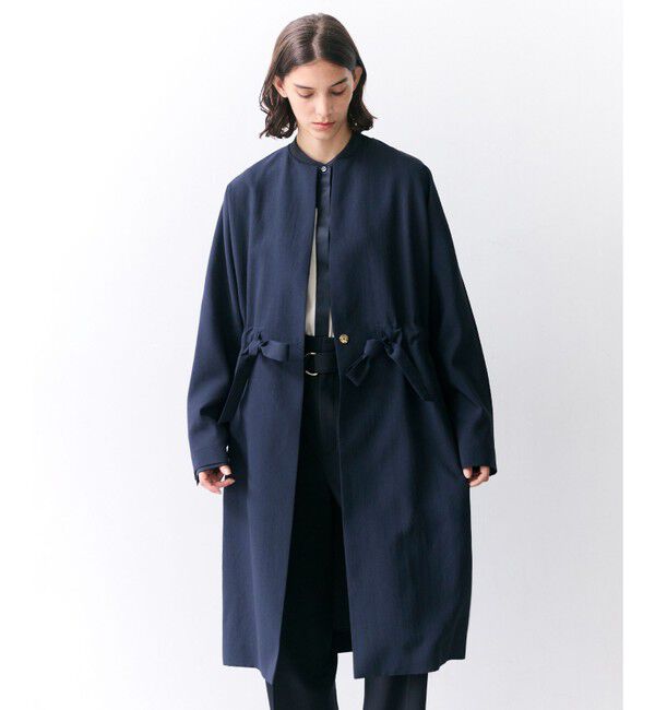 BEIGE,「【ロングセラー・新色追加】PORDIC / ドロスト付きロングスプリングコート」|その他|Navy