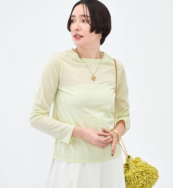 NOLLEY'S「ウォッシャブル綿ナイロンシアーロンＴ」|Tシャツ・カットソー|イエロー