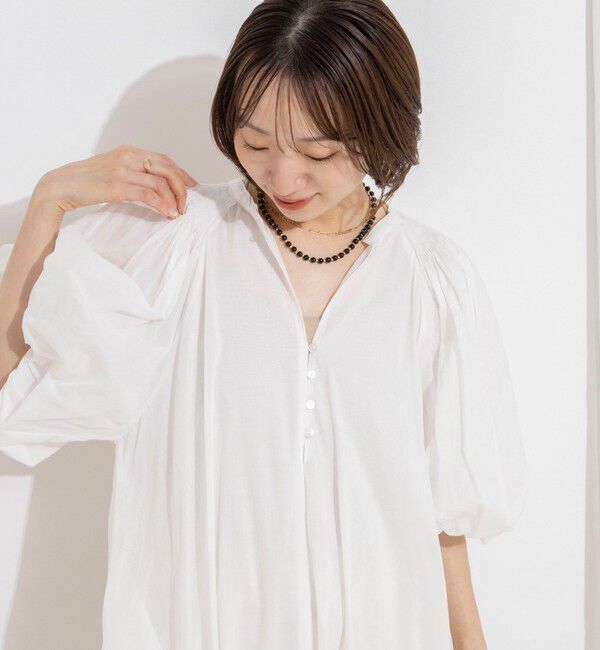 NOLLEY'S「【一部WEB限定カラーアイテム】ウォッシャブルハンドスモックバルーン袖ワンピース」|ワンピース|
