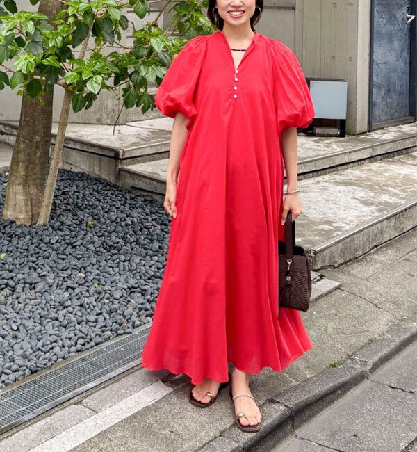 NOLLEY'S「【一部WEB限定カラーアイテム】ウォッシャブルハンドスモックバルーン袖ワンピース」|ワンピース|
