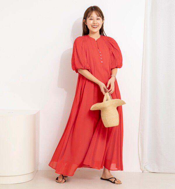 NOLLEY'S「【一部WEB限定カラーアイテム】ウォッシャブルハンドスモックバルーン袖ワンピース」|ワンピース|