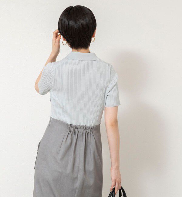 NOLLEY'S sophi「ウォッシャブルポロニットタイトスカートドッキングワンピース」|ワンピース|