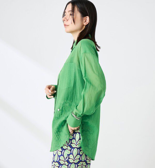 NOLLEY'S「ウォッシャブルキャッチワッシャーシアーシャツ」|シャツ・ブラウス|