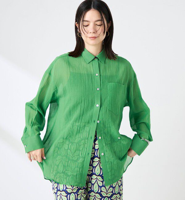 NOLLEY'S「ウォッシャブルキャッチワッシャーシアーシャツ」|シャツ・ブラウス|