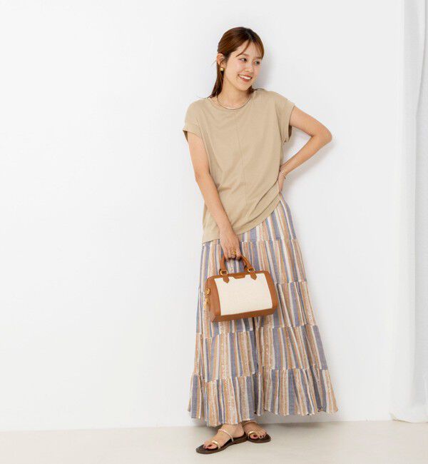 NOLLEY'S「《ノーリーズオリジナル美容Tシャツ》シルクアミノ酸加工オーバーノースリーブ」|Tシャツ・カットソー|
