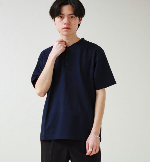 GLOSTER「【抗菌防臭】ポンチ素材 ヘンリーネックTシャツ」|Tシャツ・カットソー|