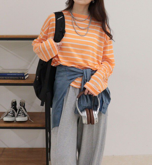 fredy emue「ハートステッチシアーボーダーロンTシャツ」|Tシャツ・カットソー|