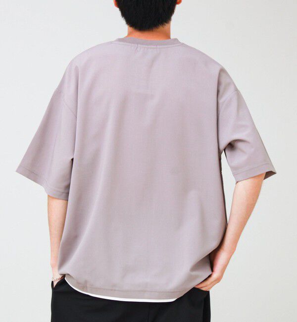 GLOSTER「【フレブル刺繍/セットアップ対応】カラミ織りTEE フェイクレイヤード」|Tシャツ・カットソー|