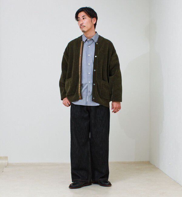 GLOSTER「【人気モールニットシリーズ/チクチクしないニット】モールダブルフェイス MA-1カーディガン」|ニット・セーター|