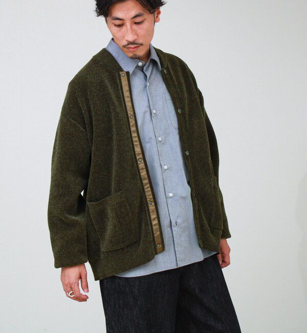 GLOSTER「【人気モールニットシリーズ/チクチクしないニット】モールダブルフェイス MA-1カーディガン」|ニット・セーター|