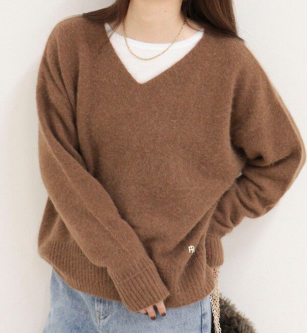fredy emue「FOX MIX Vネックニットプルオーバー」|ニット・セーター|