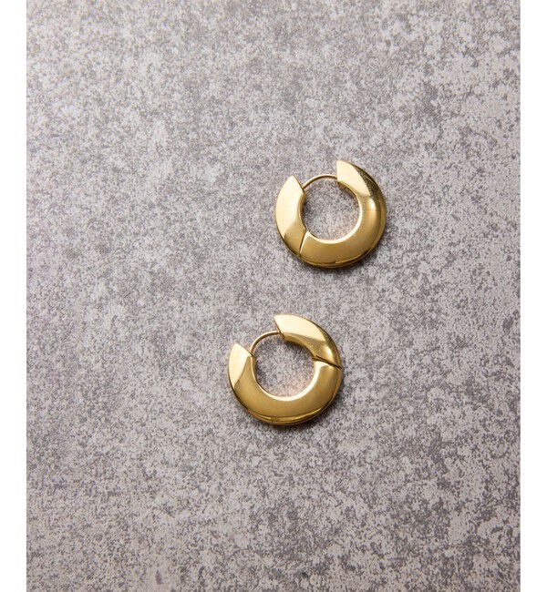 ADAM ET ROPE'「フラットフープピアス」|ピアス|ゴールド(90)