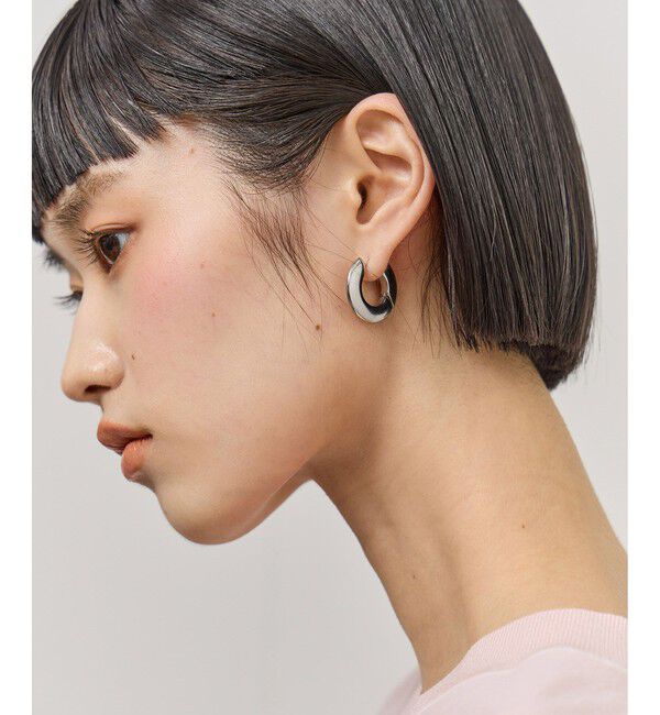 ADAM ET ROPE'「フラットフープピアス」|ピアス|シルバー(93)