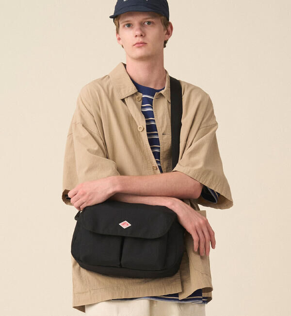 DANTON「DANTON | キャンバスショルダーバッグ OBERKAMPF UNISEX」|ショルダー・メッセンジャー|BLACK