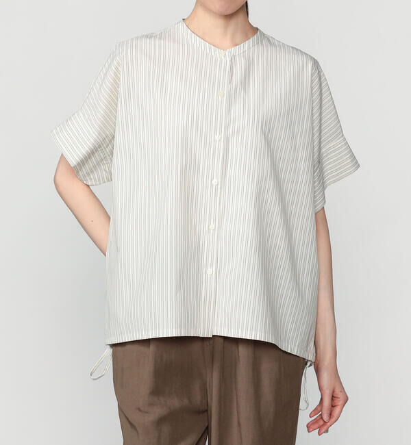  「nicholson & nicholson |〈別注〉ドローストリング半袖シャツ WOMEN」|シャツ・ブラウス|BEIGE系1