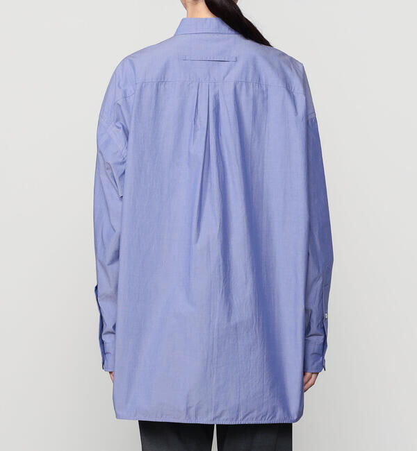 「TICCA | コットンシャンブレー スタンドスクエアシャツ UNISEX」|シャツ・ブラウス|