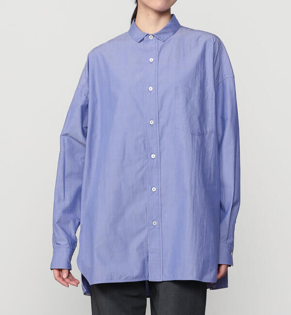  「TICCA | コットンシャンブレー スタンドスクエアシャツ UNISEX」|シャツ・ブラウス|
