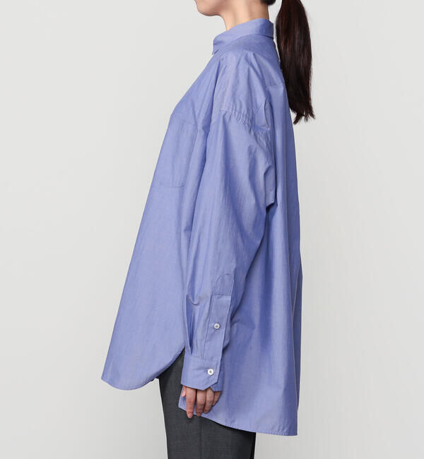  「TICCA | コットンシャンブレー スタンドスクエアシャツ UNISEX」|シャツ・ブラウス|