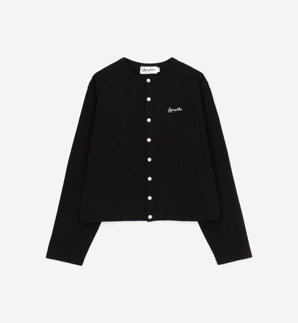 GYMPHLEX「Gymphlex | コットン天竺 クルーネックカーディガン WOMEN」|その他|BLACK