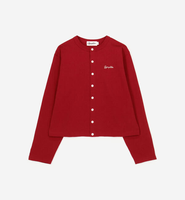 GYMPHLEX「Gymphlex | コットン天竺 クルーネックカーディガン WOMEN」|その他|RED