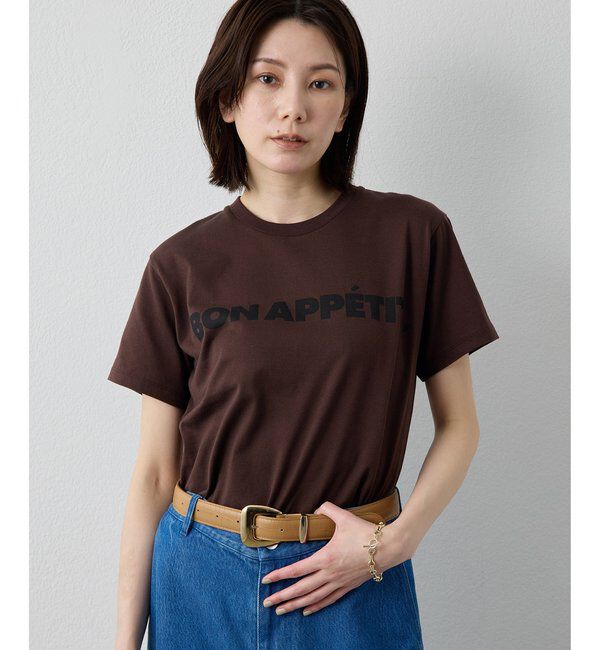 Drawing Numbers「【Drawing Numbers】ボナペティプリントTシャツ」|Tシャツ・カットソー|ブラウン