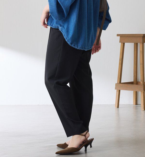  「【接触冷感/吸水速乾/UVカット/－3kg見え】ジャージスリムテーパードパンツ」|スラックス|