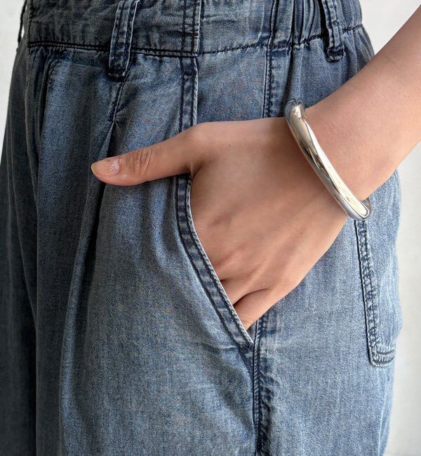  「【セットアップ可能】ライトデニムワイドパンツ」|デニム|