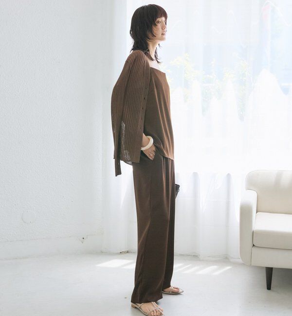  「【スッキリ見え】ギマコットンシアーリブカーディガン」|カーディガン|