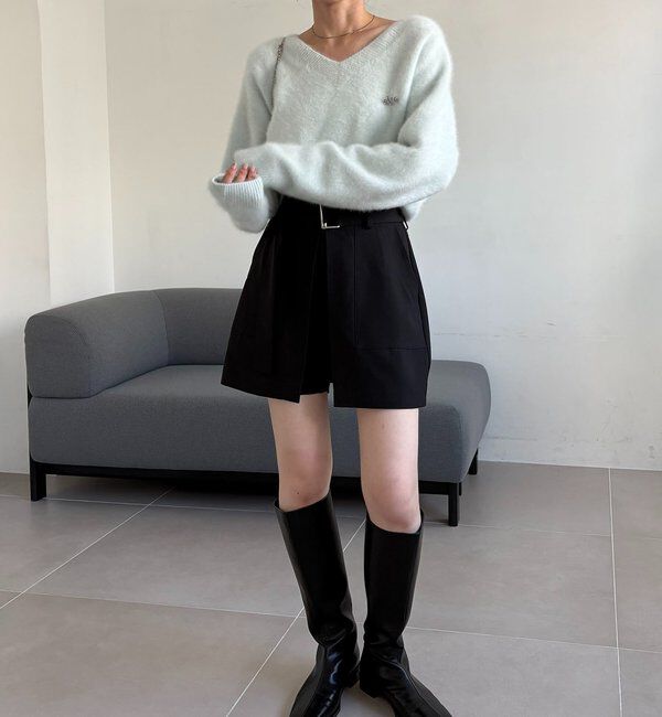  「【セットアップ対応】スカートレイヤードショートパンツ」|スカート|