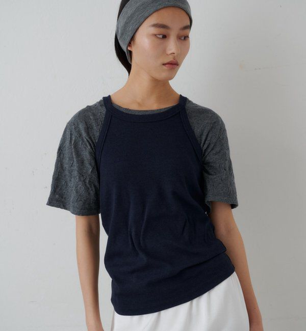  「ワッシャーT&times;アメスリタンクSET」|Tシャツ・カットソー|チャコールグレー